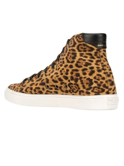 Shop Saint Laurent Leopard Print Malibu Sneakers