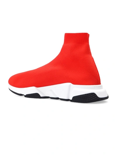Shop Balenciaga Speed Lt Graffiti High-top Sneaker Red And White