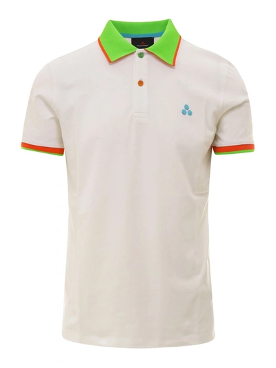 Shop Peuterey Contrasting Edges Polo Shirt In White