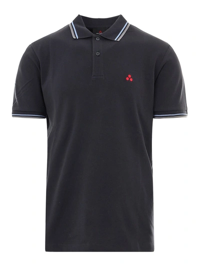 Shop Peuterey Logo Embroidery Polo Shirt In Blue