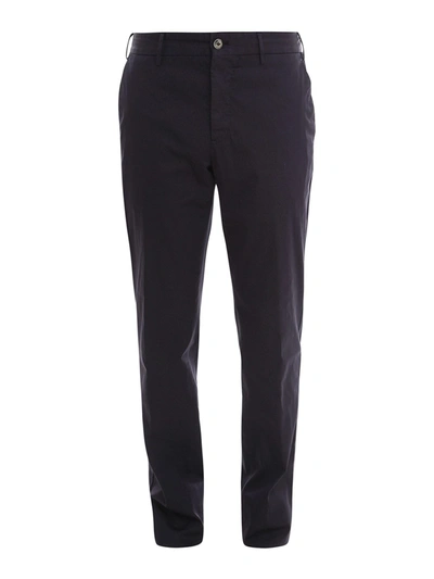 Shop Pt Torino Cotton Trousers In Blue