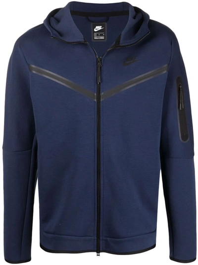 Nike Sportswear Cotton-blend Tech-fleece Zip-up Hoodie In Midnight Navy/black  | ModeSens