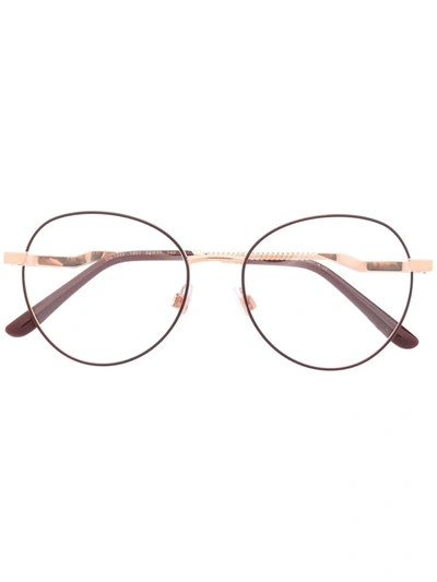 Shop Dolce & Gabbana Round-frame Glasses In Red