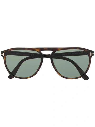 Shop Tom Ford Pilot-frame Sunglasses In Brown