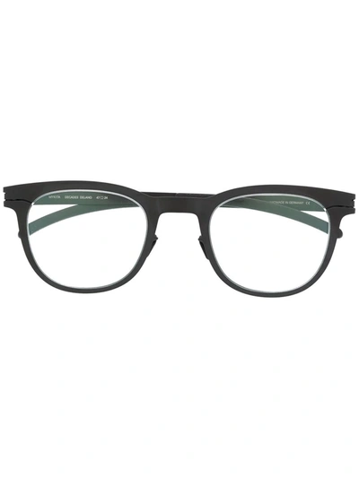 Shop Mykita Rounded-frame Glasses In Black