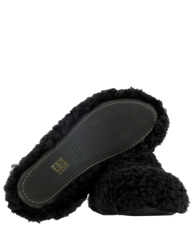 Shop Marni Shearling Mules In Black  