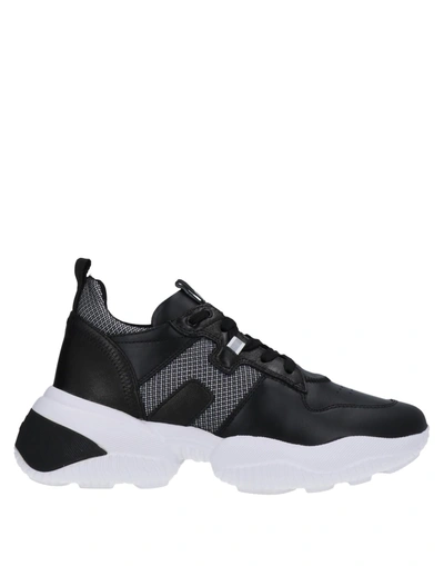Hogan Interaction Sneakers In Leather In Black