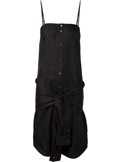 Alexander Wang T Knotted Sleeves Detail Dress In Black