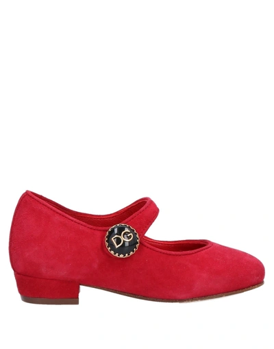 Shop Dolce & Gabbana Ballet Flats In Brick Red