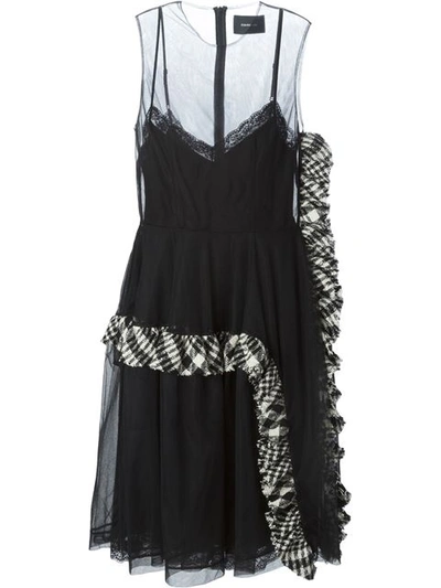 Simone Rocha Embellished Dress With Tulle And Bouclé In Black