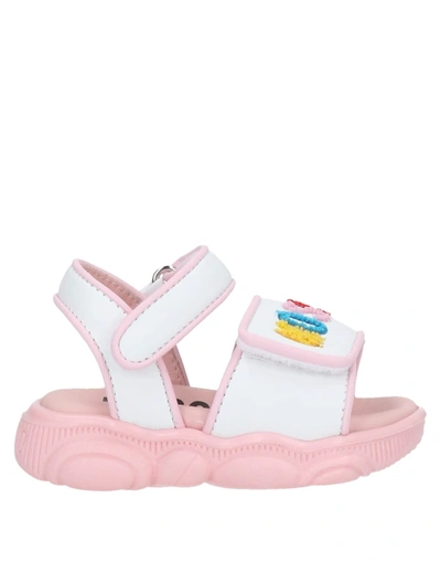 Shop Moschino Baby Sandals In White