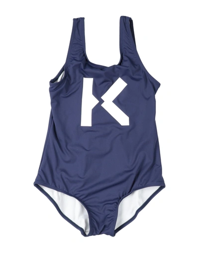 Shop Kenzo One-piece Swimsuits In Dark Blue