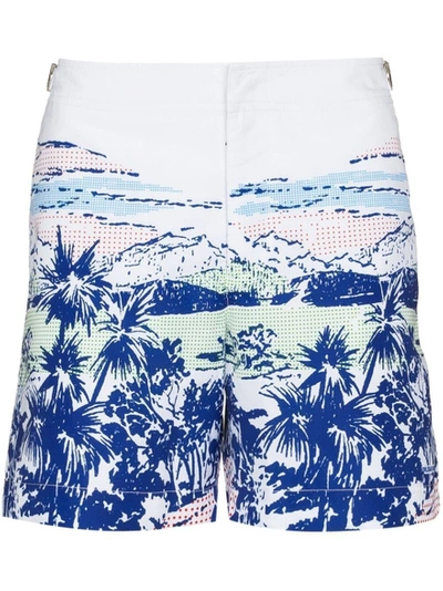 Shop Orlebar Brown White Sand And Skydiver Pop Print Swim Shorts