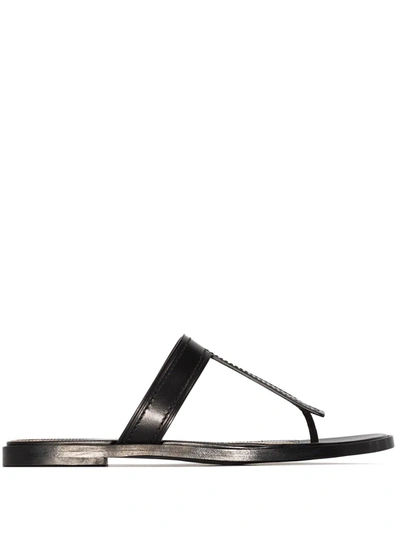 Shop Tom Ford T F Logo Sandals In 黑色