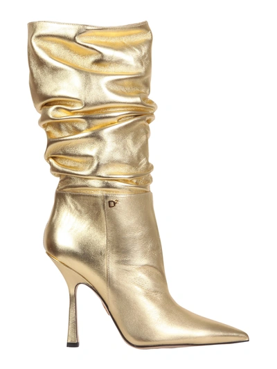 Shop Dsquared2 Boots With Heel In Gold