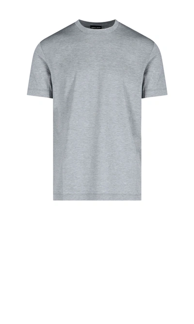 Shop Giorgio Armani Men's Grey Cotton T-shirt