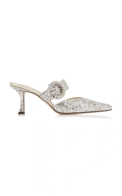 Shop Jimmy Choo Women's Marta Crystal-embellished Glittered Mules In Silver