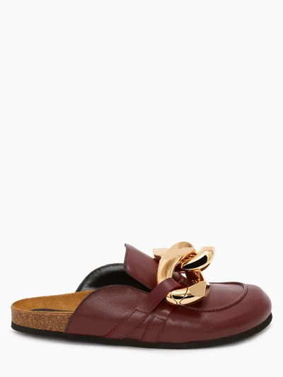 Shop Jw Anderson Women's Chain Loafer Mules In Red