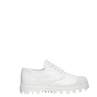 Pre-owned Prada White Derby Nylon Sneakers Size Uk 6/eu 40