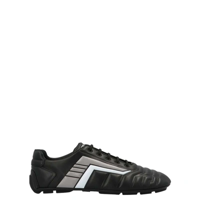 Pre-owned Prada Black Rev Leather Sneakers Size Eu 42.5 Uk 8.5