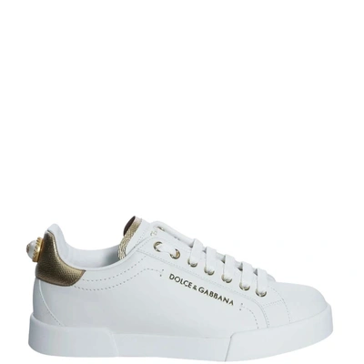 Pre-owned Dolce & Gabbana White Portofino Sneakers Size Eu 40