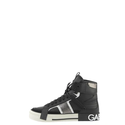 Pre-owned Dolce & Gabbana Black 2zero Custom High-top Sneakers Size Eu 42.5