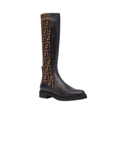 Shop Fendi Rockoko Leather Boots