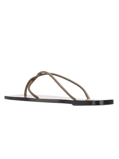 Shop Atp Atelier Alessano Khaki Brown Nappa Sandals