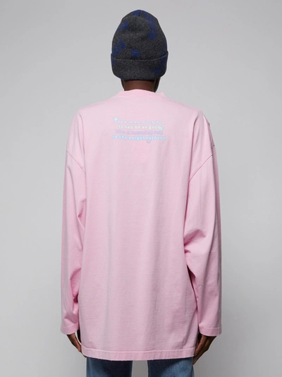 Shop Balenciaga Pink Love Bear T-shirt