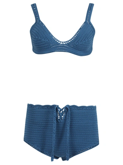 Shop Valentino Crochet Knit Bikini Set