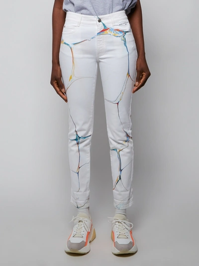 Shop Stella Mccartney White Marble Wash Jeans