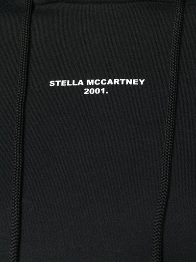Shop Stella Mccartney Cropped Logo Printed Hoodie Black