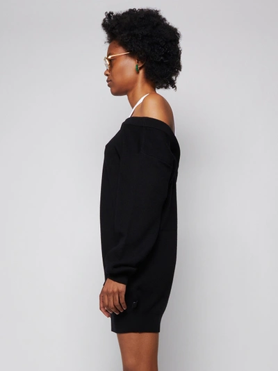 Shop Alexander Wang T Bi-layer Knit Jumper Dress Black