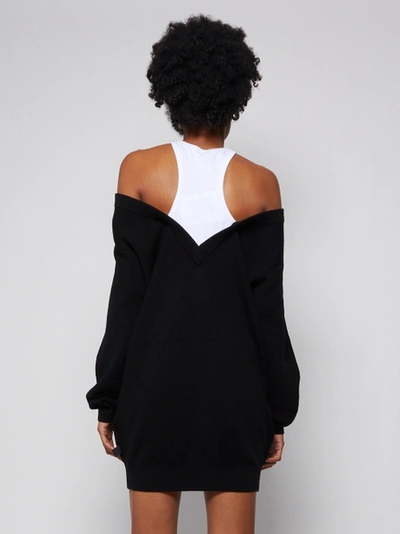 Shop Alexander Wang T Bi-layer Knit Jumper Dress Black