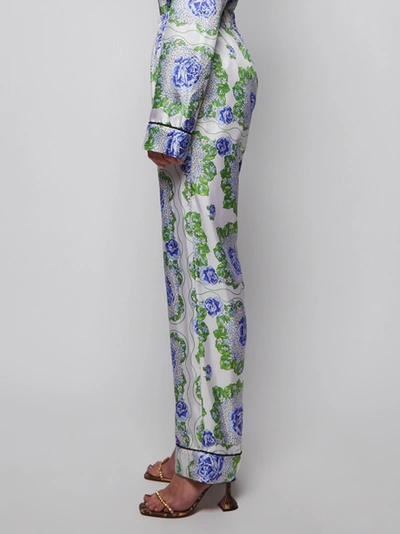 Shop Rodarte Floral Printed Silk Twill Pajama Pant