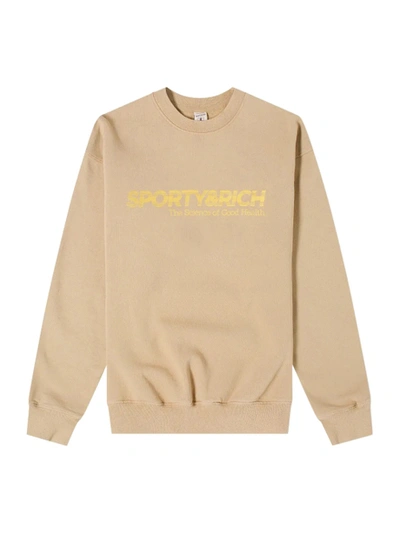 Shop Sporty And Rich Science Of Good Health Crewneck, Nutmeg