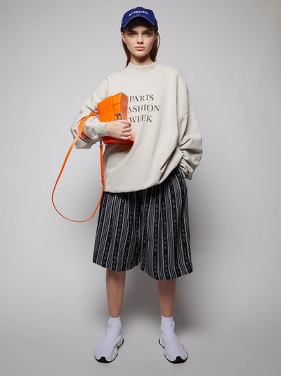 Balenciaga Paris Fashion Week Sweatshirt, Cement Grey | ModeSens