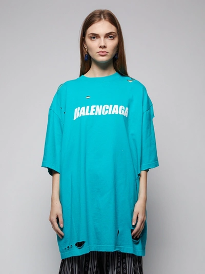 Shop Balenciaga Caps Destroyed Flatground T-shirt,