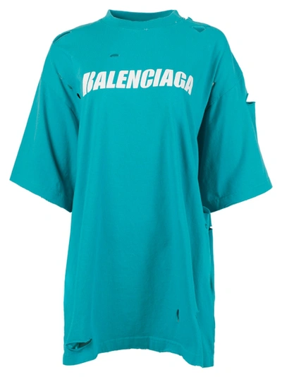 Shop Balenciaga Caps Destroyed Flatground T-shirt,