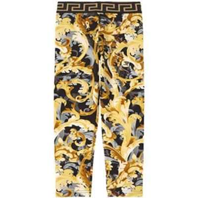 Shop Versace Gold Baroccoflage Leggings