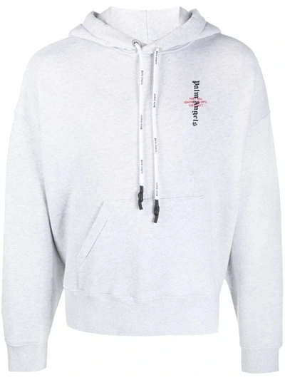 Shop Palm Angels Statement Logo Hoodie In White