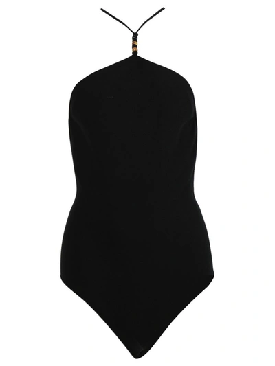 Shop Bottega Veneta Halter Bodysuit In Black