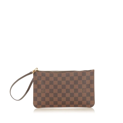 Louis Vuitton 2014 pre-owned Damier Ebene Neverfull MM Pouch Bag