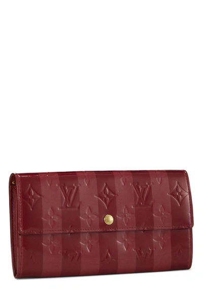 Pre-owned Louis Vuitton Red Monogram Vernis Rayures Sarah