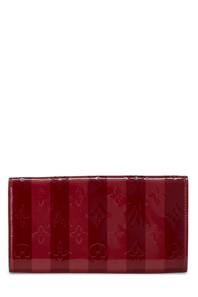 Pre-owned Louis Vuitton Red Monogram Vernis Rayures Sarah