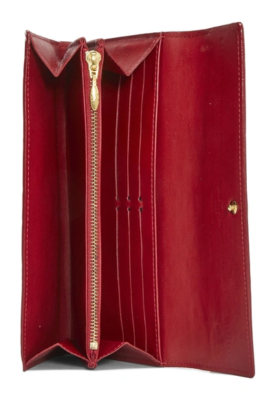 Pre-owned Louis Vuitton Red Monogram Vernis Rayures Sarah
