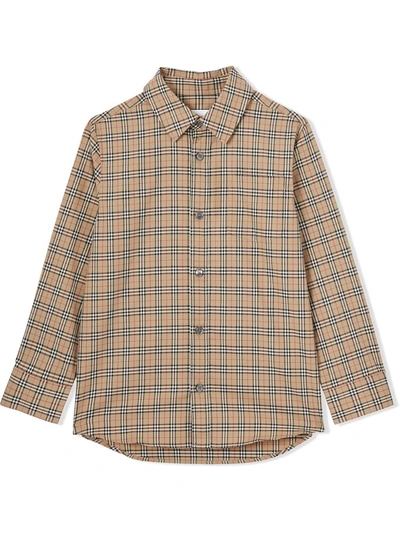 Shop Burberry Camicia Owen In Brown