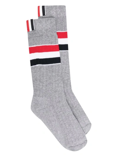 Shop Thom Browne Athletic Mid-calf Socks, In Grey