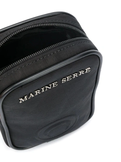 Shop Marine Serre Black One Pocket Logo Phone Case Bag