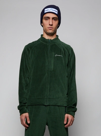 Champion green velour track cheap top